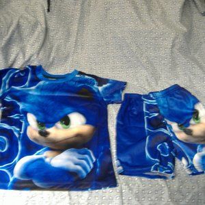 Boys Sonic the Hedgehog Tee Top Shorts Summer 3D print Design 2pc outfit 3T